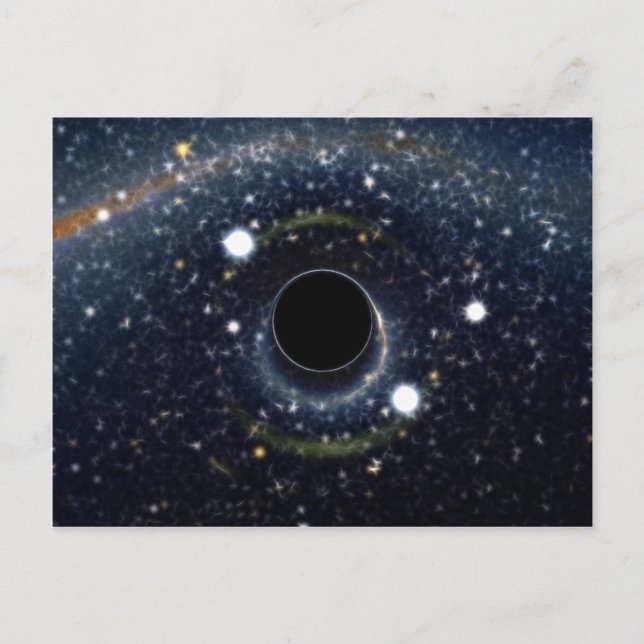 Black Hål Einstein Ring NASA Vykort (Framsida)