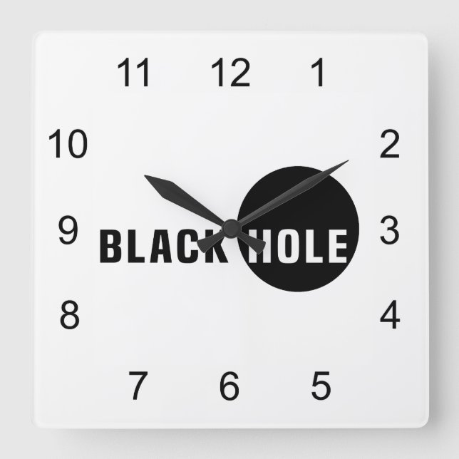 Black Hål Fyrkantig Klocka (Framsida)