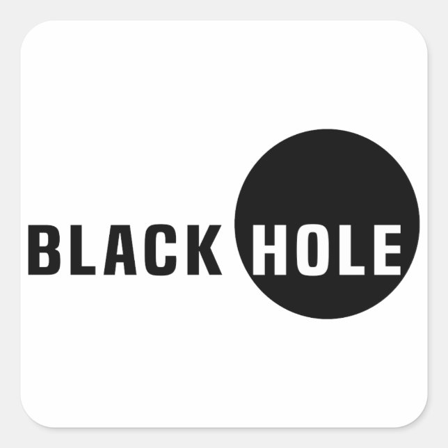 Black Hål Fyrkantigt Klistermärke (Framsida)