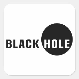 Black Hål Fyrkantigt Klistermärke
