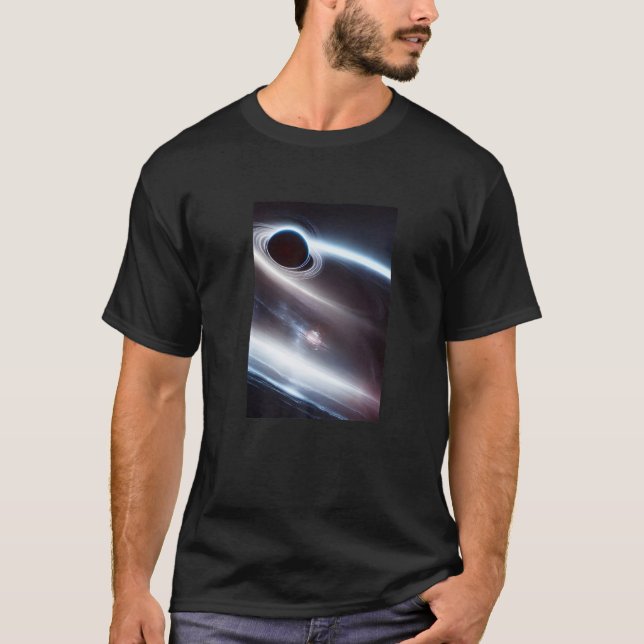 Black Hål Rymden Galaxy Premium T Shirt (Framsida)
