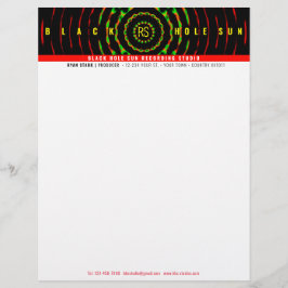 Black Hål Sol Letterhead Brevhuvud