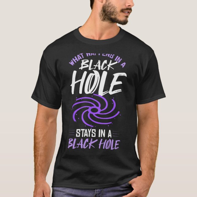 Black Hål Space Light Galaxy Universe Milky Way G T Shirt (Framsida)