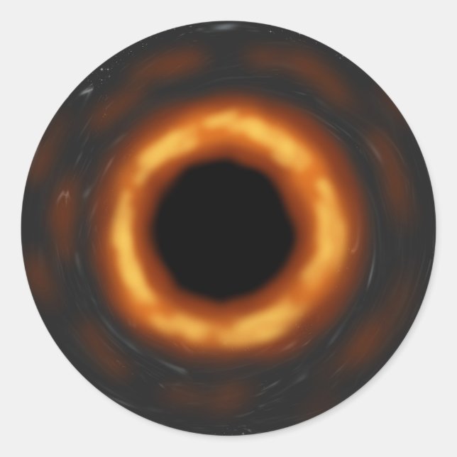 Black Hål Sticker Runt Klistermärke (Framsida)