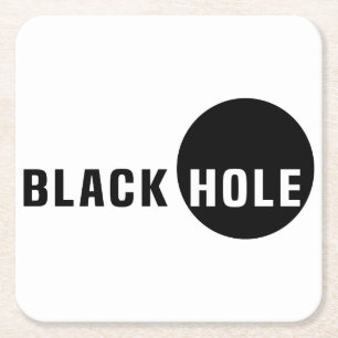 Black Hål Underlägg Papper Kvadrat
