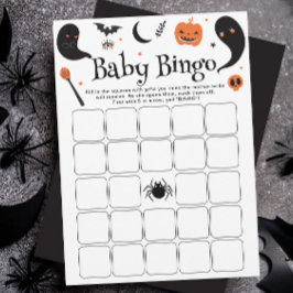 Black Halloween Baby Shower Baby Bingo-spelkort Inbjudningar