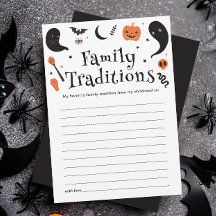 Black Halloween Baby Shower Family Tradards-kort
