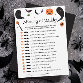 Black Halloween Baby Shower gissar vem som spelar  Inbjudningar