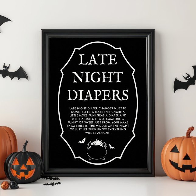 Black Halloween Baby Shower Late Night Diables Poster (Skapare uppladdad)