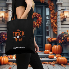 Black Halloween Bus eller godis-utskriftsfack Tygkasse