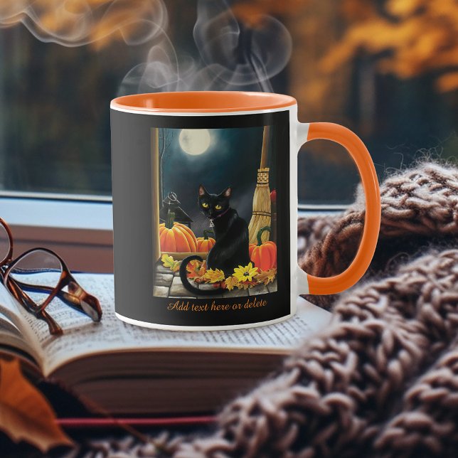 Black Halloween Cat Mugg (Skapare uppladdad)