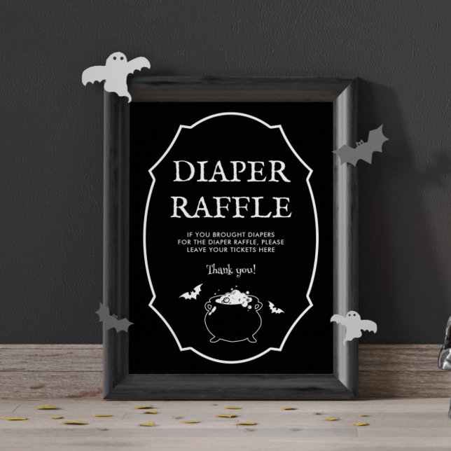 Black Halloween Goth Baby Shower Diaper Raffle Poster (Skapare uppladdad)