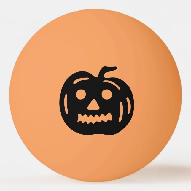 Black Halloween Jack-O-Lantern Pumpkin Shape Pingisboll (Baksidan)