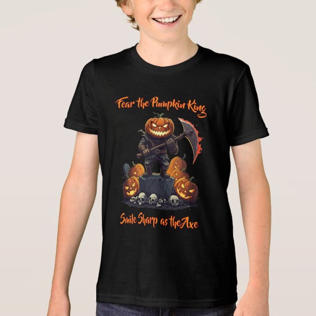 🖤 Black Halloween Pumpkin Kid Tee 🎃 (Framsida)