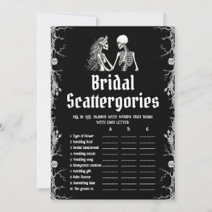 Black Halloween Skeleton Möhippa Scattergories Gam Inbjudningar