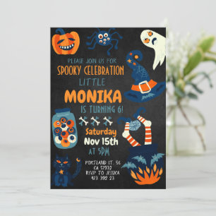 Black Halloween Witch Cauldron Birthday Inbjudningar