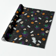 Black Halloween Wrapping Papper