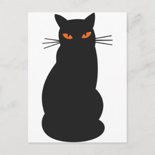 Black Hallowen Cat Vykort