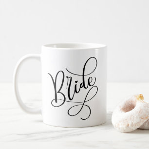 Black Hand Lettered Script Bride Personlig mugg