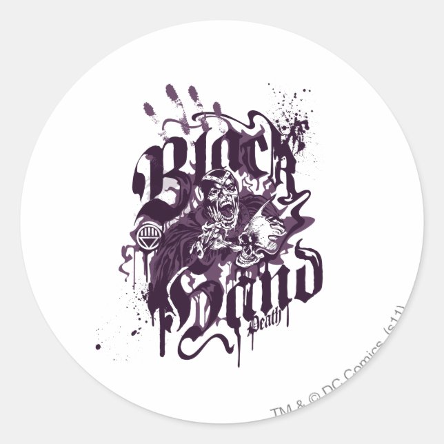 Black Hand - Lila Collage Runt Klistermärke (Framsida)
