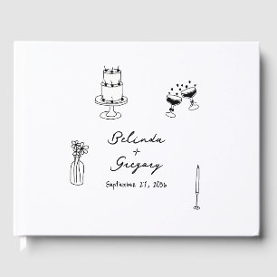 Black Hand plockade Illustrations Doodles Bröllop Gästböcker