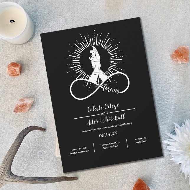 Black Handfixing Forever Händer Wiccan Union Inbjudningar (Skapare uppladdad)