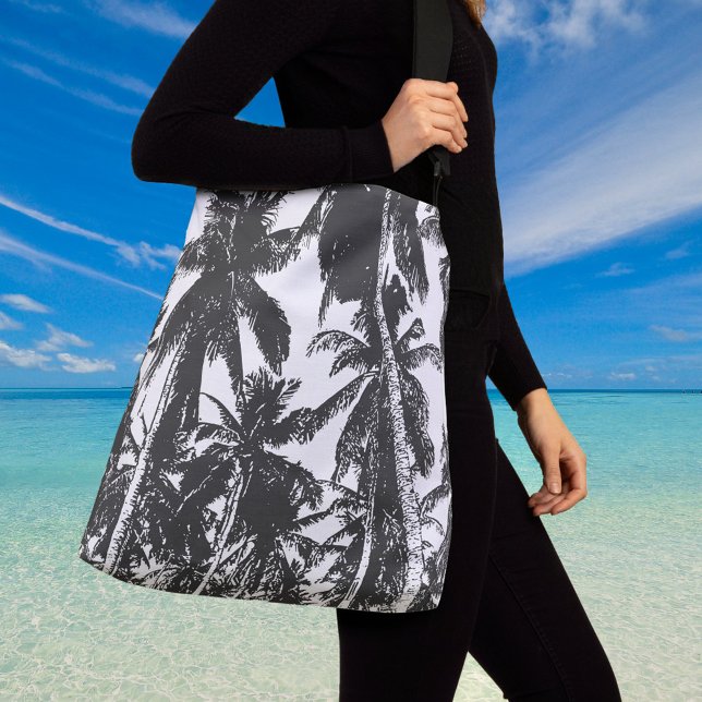 Black Handflatan Träd Large Crossbody Bag Axelväska (Skapare uppladdad)