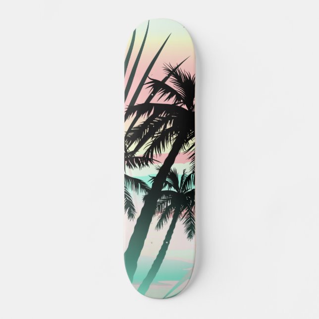Black handflatan vid solnedgång mini skateboard bräda 18,5 cm (Framsida)