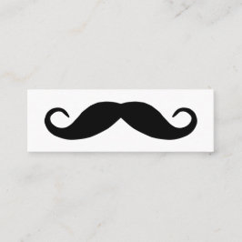 Black Handlebar Mustache Mini Visitkort