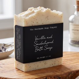 Black Handwritten Look Soap Label Fraktsedel