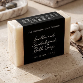Black Handwritten Look Soap Label Fraktsedel