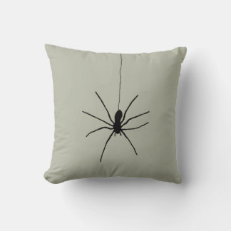 Black Hanging Spider på Ash Grått Färg Kudde