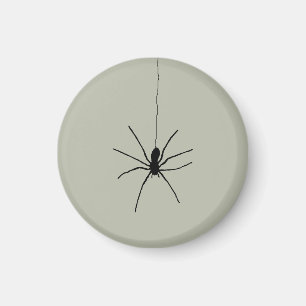 Black Hanging Spider på Ash Grått Färg Magnet