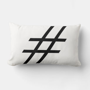 Black Hashtag Lumbarkudde