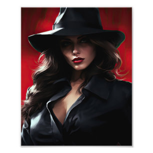 Black Hat Gangster Girls Fototryck