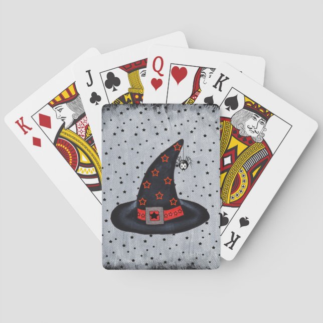 Black Hat Society Witch Hat Buckle Stars Spider Casinokort (Baksidan)