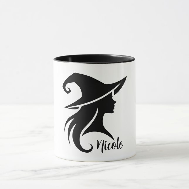 Black Hat Witch Wiccan Witches Halloween Mugg (Center)