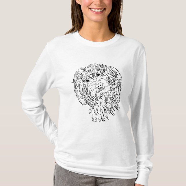 Black Havanese fullt odlad T Shirt (Framsida)