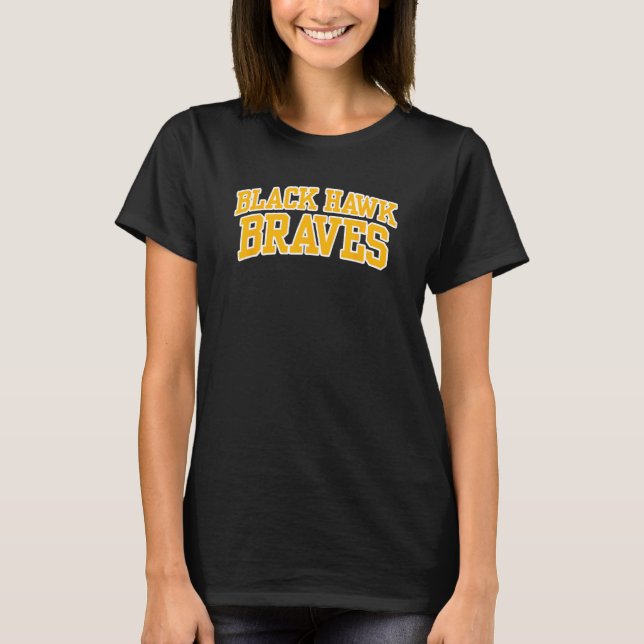 Black Hawk College Quad Cities Braves 01 T Shirt (Framsida)
