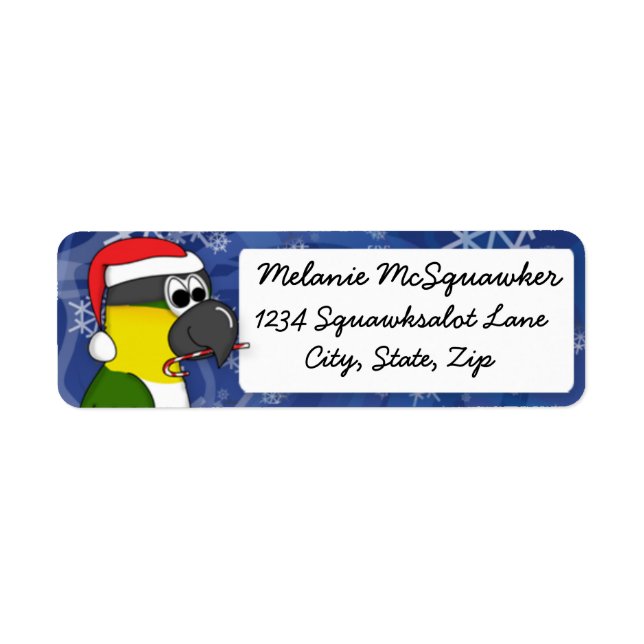 Black Headed Caique Jul Returadress Etikett (Framsidan)