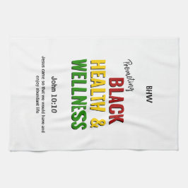 BLACK HEALTH HÄLSA Christian Monogram Kökshandduk