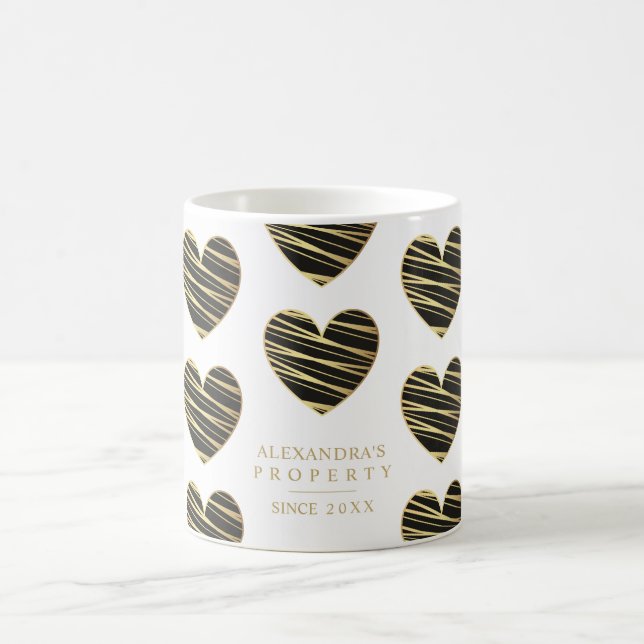 Black Heart Best Friends All Occasion Gift Kaffemugg (Center)