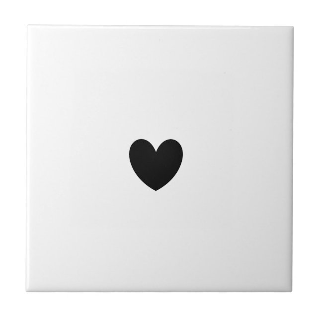 Black Heart Ceramic Tile Kakelplatta (Framsidan)