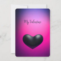 Black Heart-Elegant - enkelt fotoValentine-kort