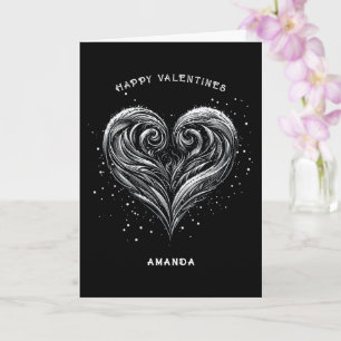 Black Heart Glad Alla hjärtans dag Helgdag Kort