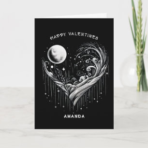 Black Heart Glad Alla hjärtans dag Helgdag Kort