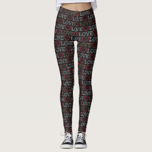 Black Heart Kärlek Kvinnors förband Leggings