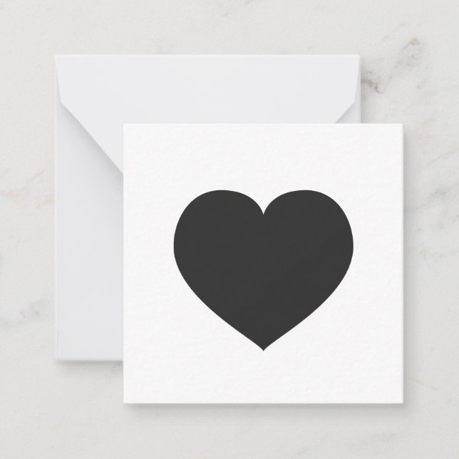 Black Heart Kärlek Note Gift Märkre Grief Anteckningskort (Framsida)
