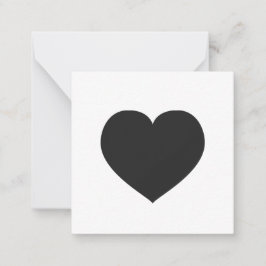 Black Heart Kärlek Note Gift Märkre Grief Anteckningskort