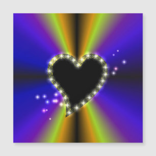 Black Heart med stjärnor på lila gult Rainbow